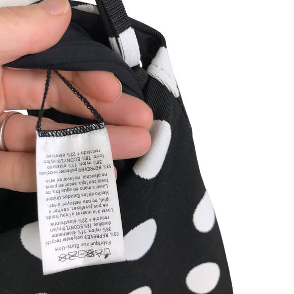 Mara Hoffman Underwire One Piece Swimsuit Womens Polka Dots Black White Sz L - Picture 9 of 9
